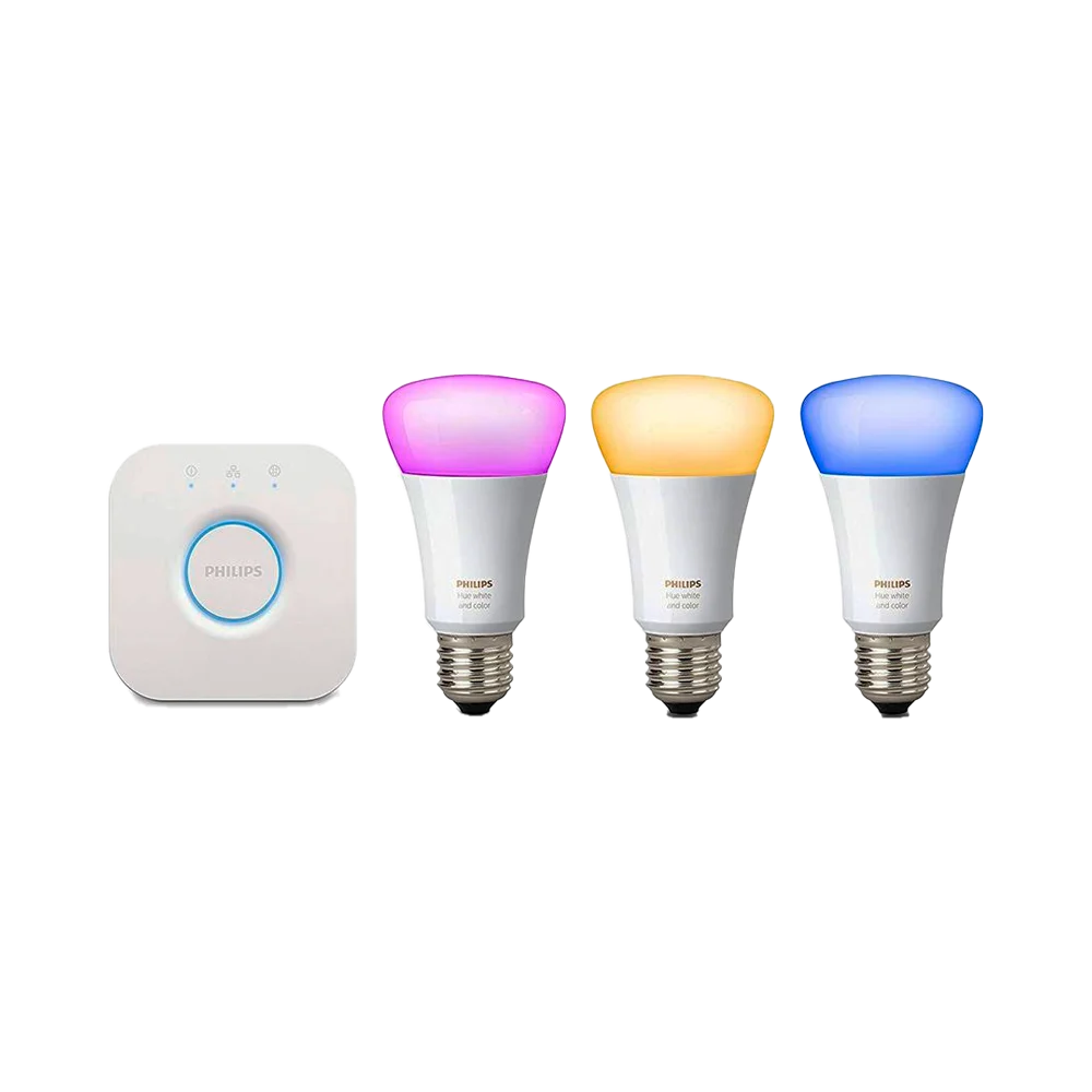  IOT PHILIPS KIT 3 FOCO COLOR + BRIGDE HUE 220V 9W A60 E27