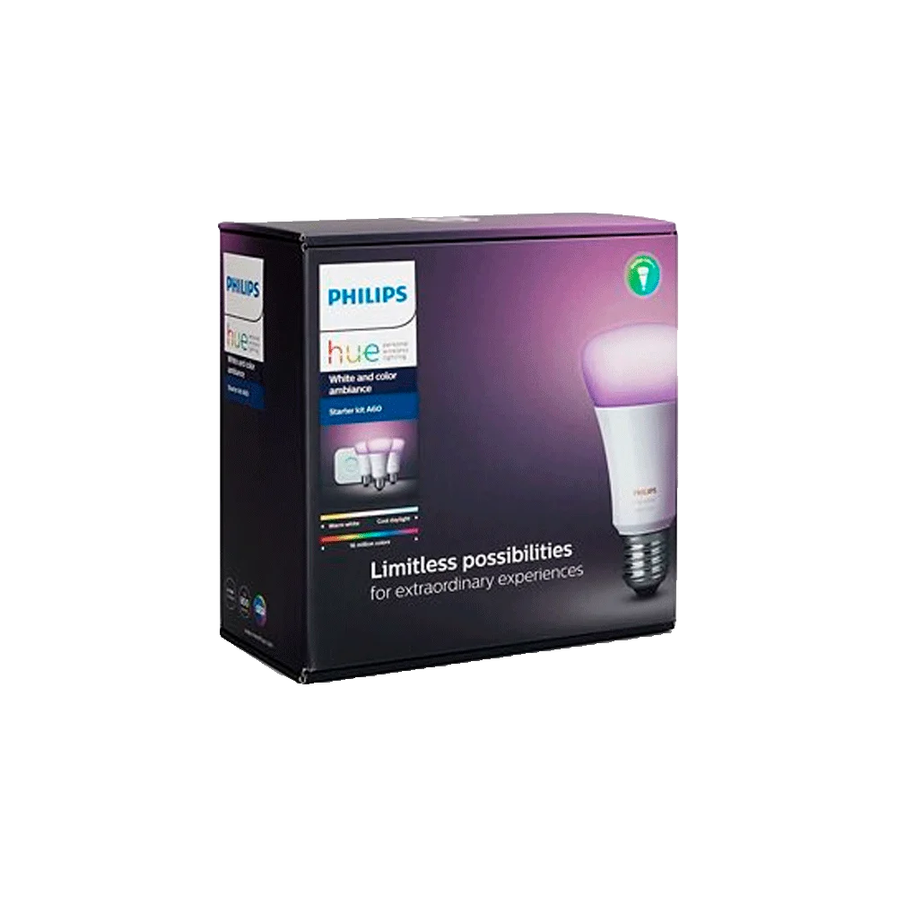  IOT PHILIPS KIT 3 FOCO COLOR + BRIGDE HUE 220V 9W A60 E27