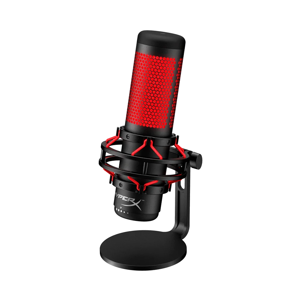 MICROFONO HYPX HX-MICQC-BK QUADCAST RGB ROJO 3M 48KHZ/16-BIT