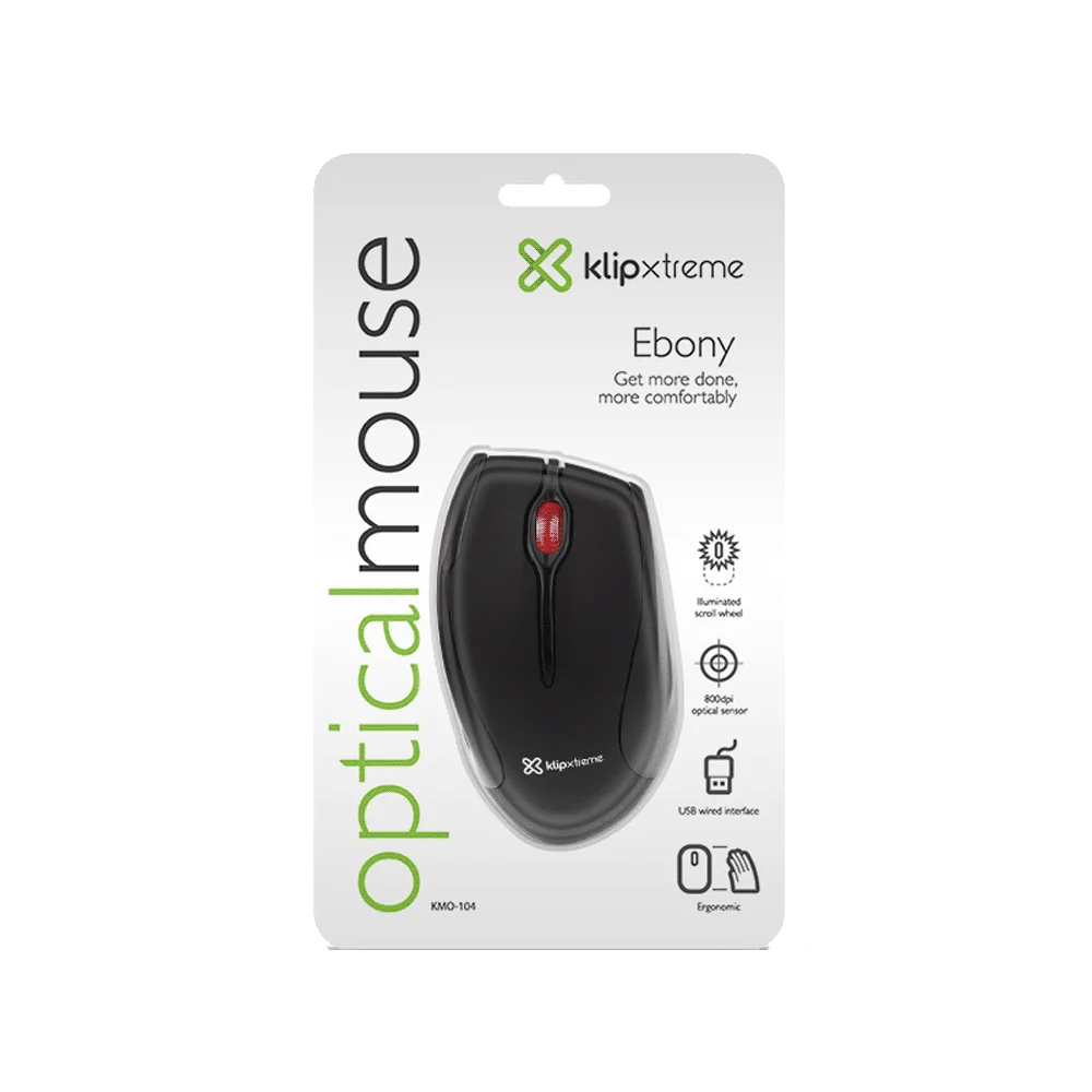 MOUSE KLIP USB KMO-104 800DPI/NEGRO