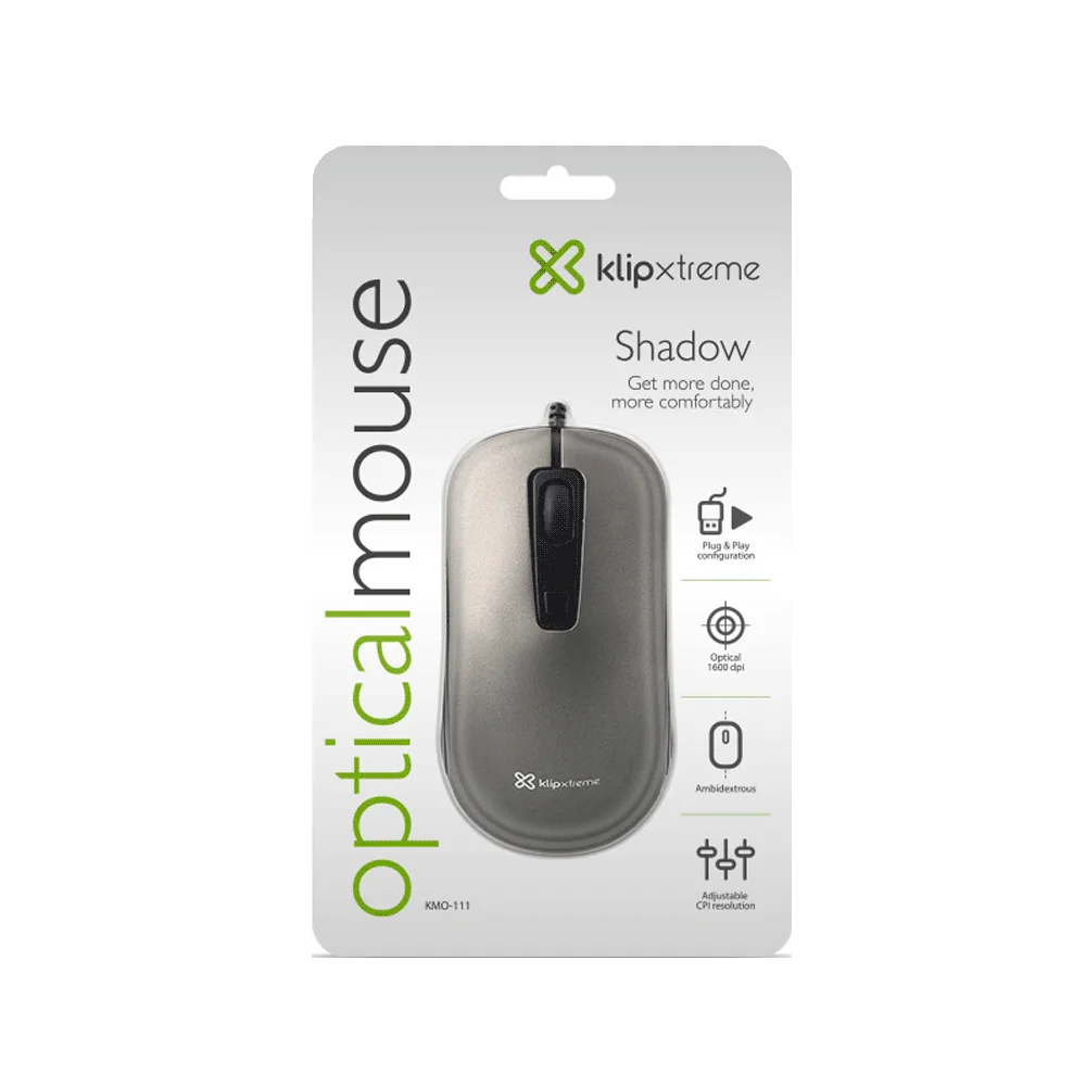 MOUSE KLIP USB KMO-111 1600DPI/GRIS