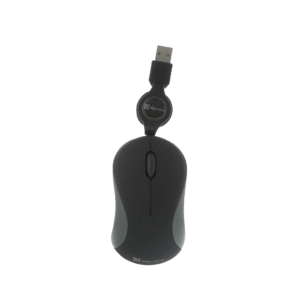 MOUSE KLIP USB KMO-113 1000DPI/MINI RETRACTIL NEG/GRIS