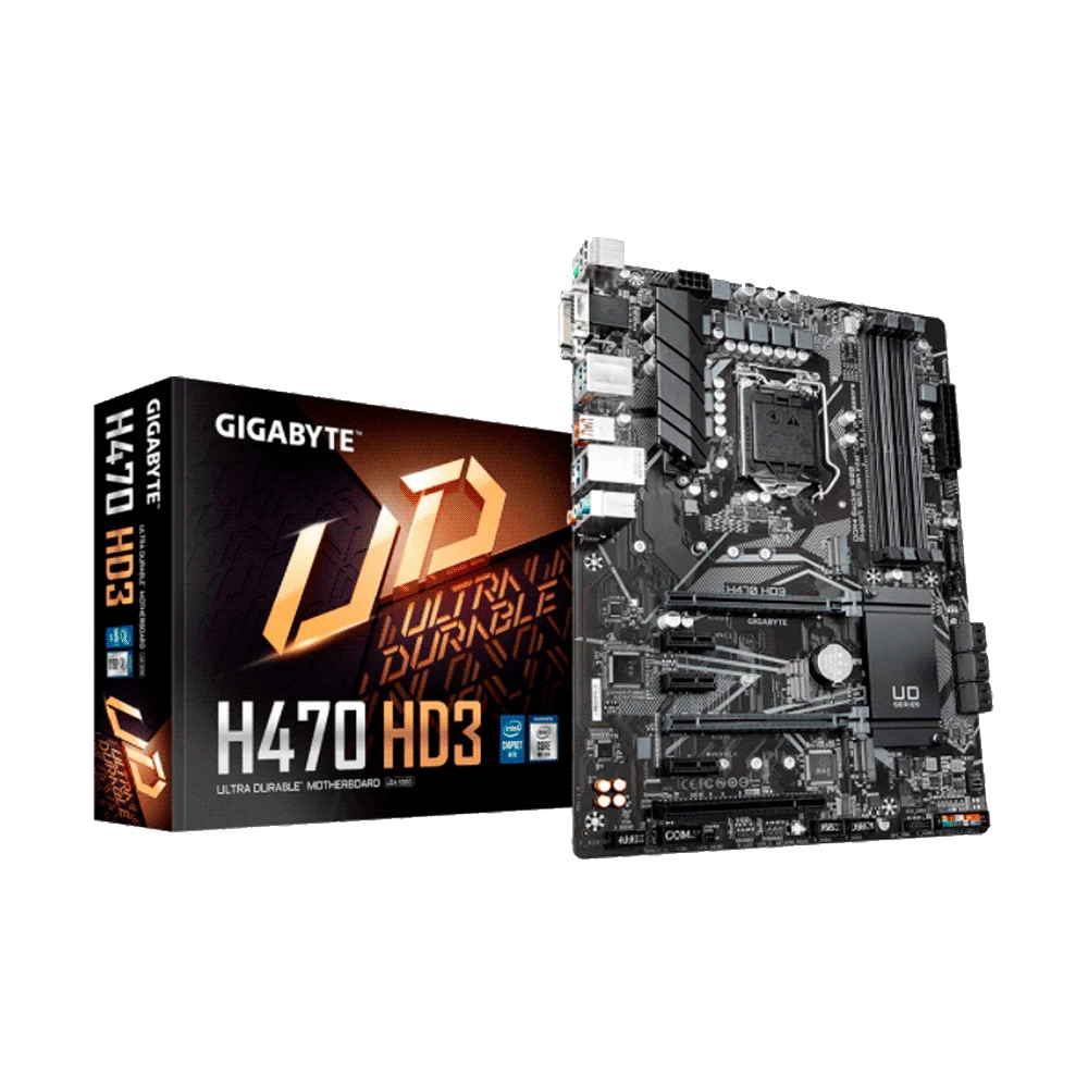 PLACA MADRE GIGABYTE 1200 H470 HD3 V/S/R/HDMI/DVI/2M2/DD4/USB3.2/ATX