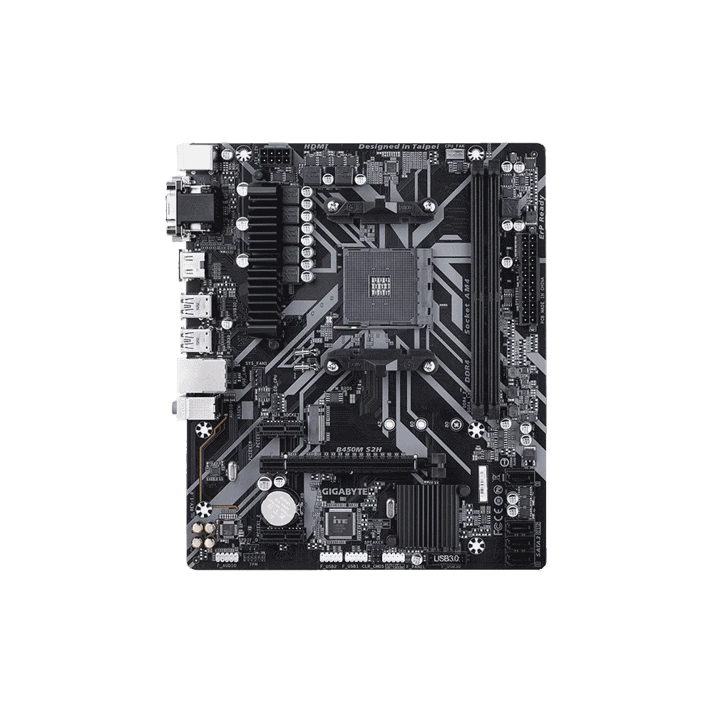 PLACA MADRE GIGABYTE AM4 B450M-S2H V/S/R/HDMI/DVI/M2/DDR4/MATX/RGB