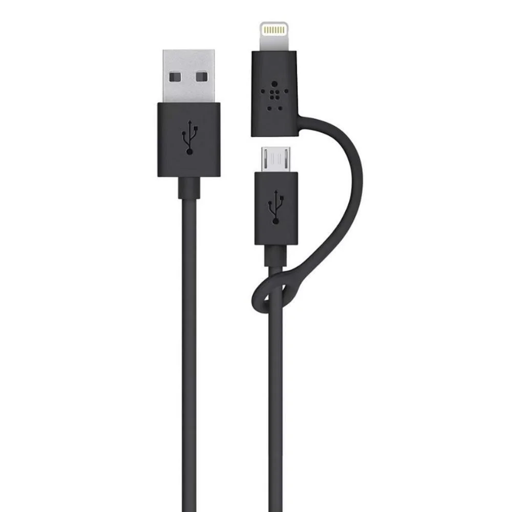 Cable Belkin Micro USB+Adaptador Lightning/USB 0.9M F8J080BT03BK