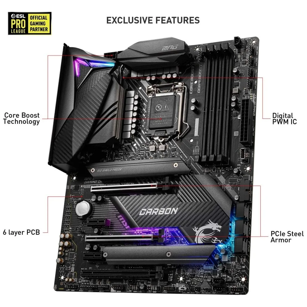 Placa Madre MSI MPG Z490 Gaming Carbon Wifi ATX LGA 1200 DDR4
