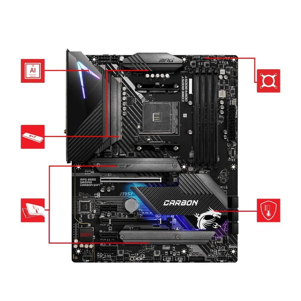 Placa Madre MSI MPG B550 Gaming Carbon Wifi ATX DDR4