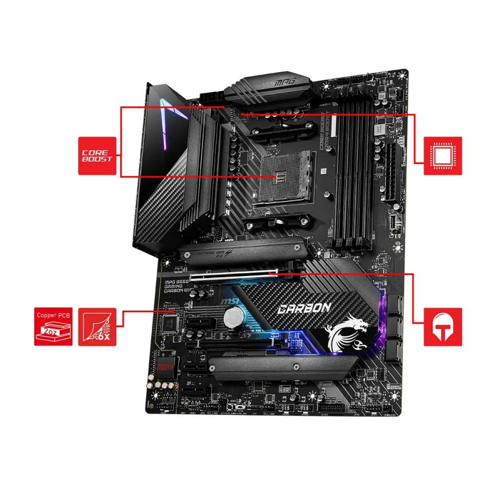 Placa Madre MSI MPG B550 Gaming Carbon Wifi ATX DDR4