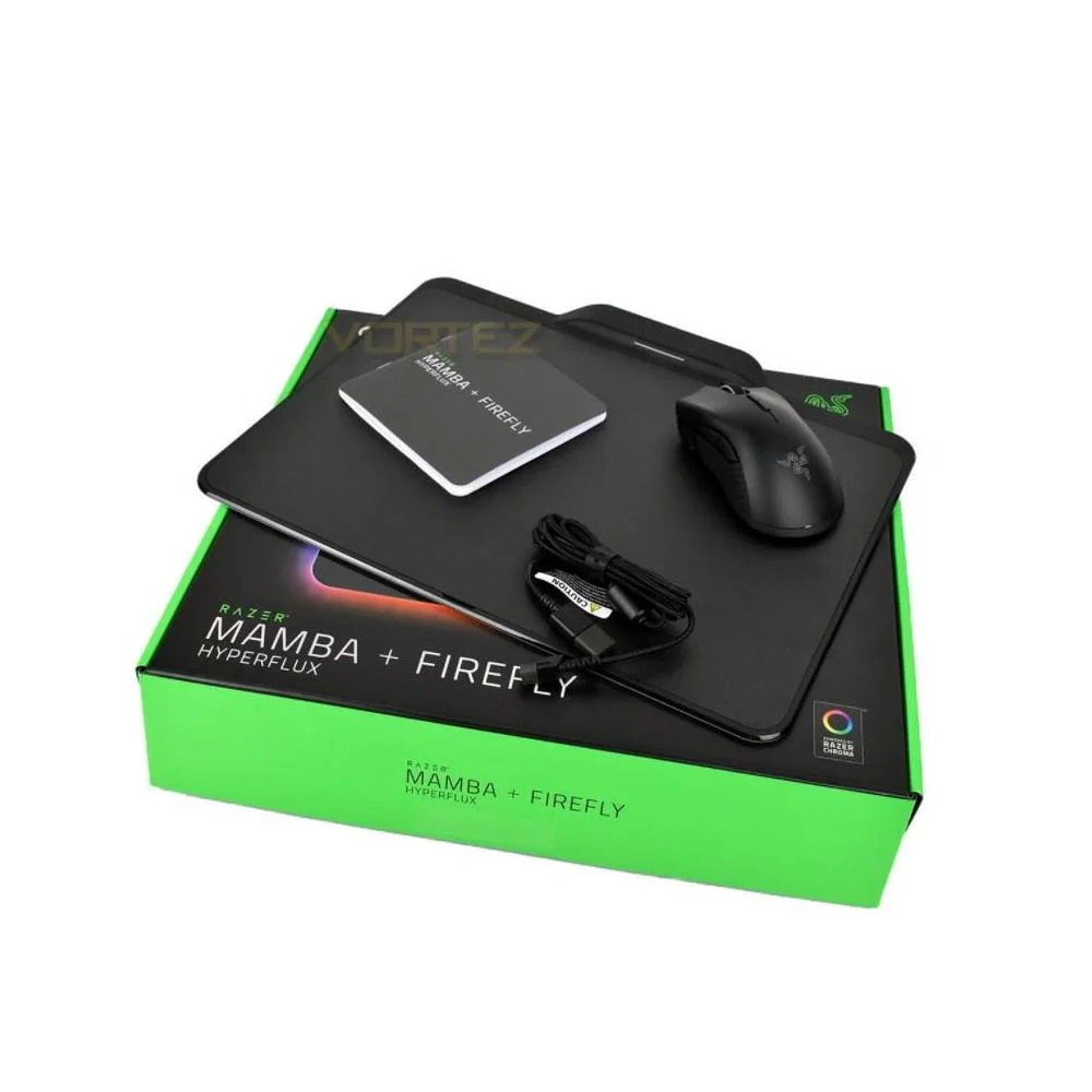 Mouse Razer Mamba HyperFlux y Mousepad Firefly HyperFlux RZ83-02480100-B3U1