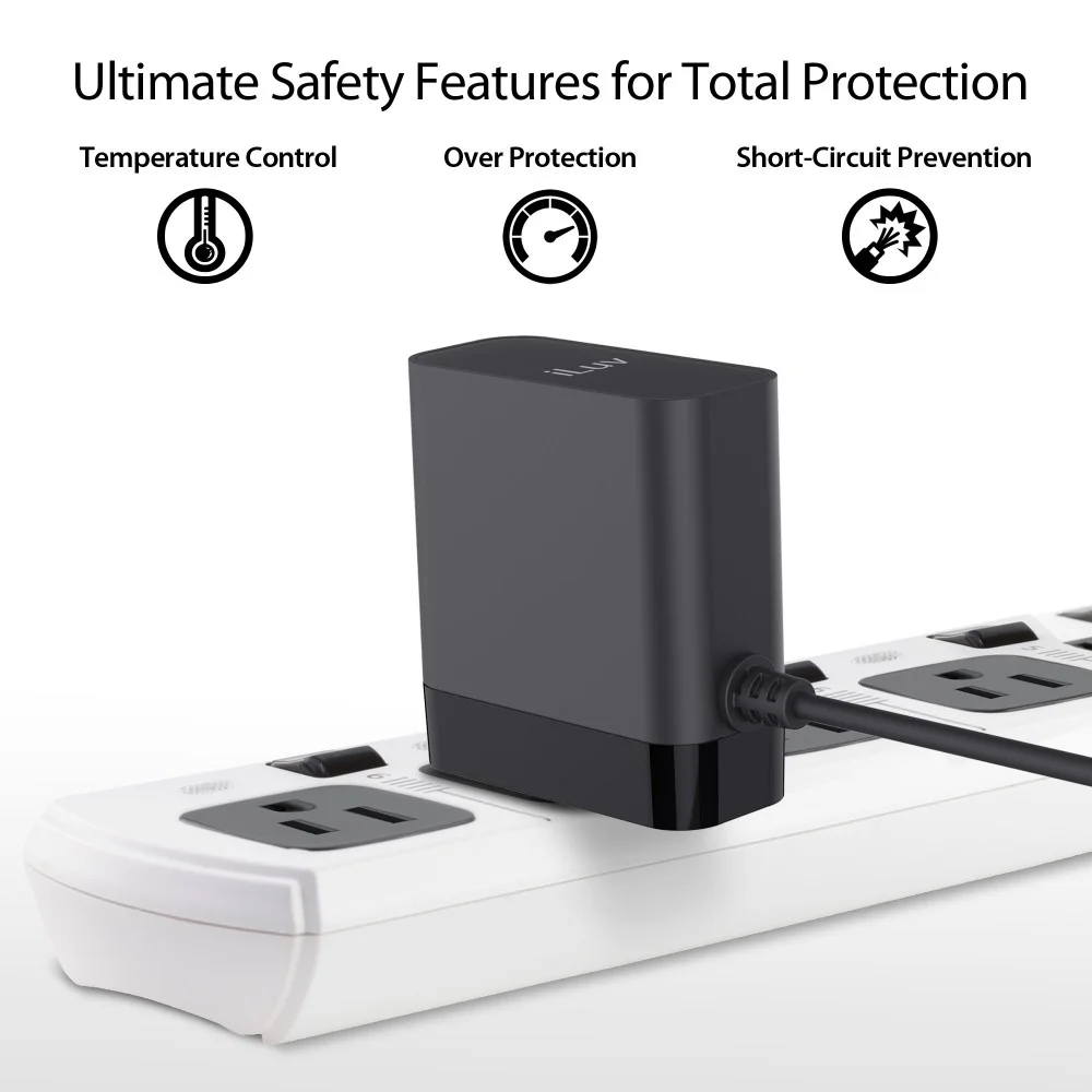 Cargador de pared iLuv con cable USB-C IAD545CULBK