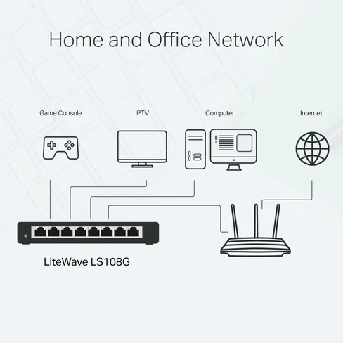 Repetidor TP-Link Hub Switch 08P LS108G
