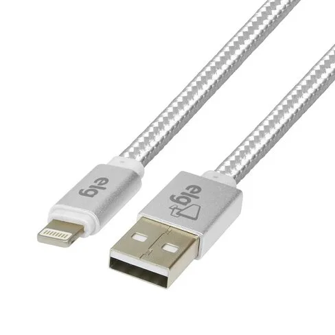 Cable ELG Nylon USB a Lightning L810BS - 1 Metro