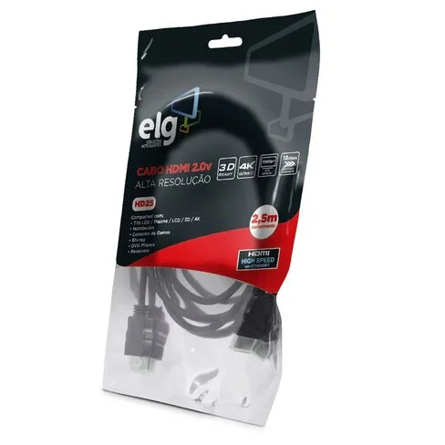 Cable HDMI ELG 2.0v 3D 4k - 2.5 metros