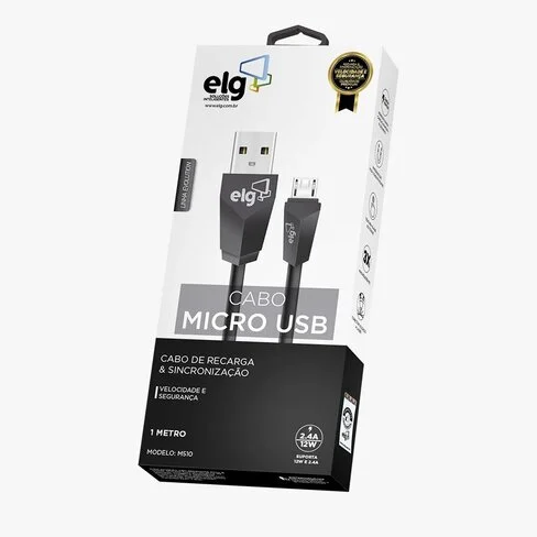 Cable plano ELG USB a MicroUSB 2.4A - 1 metro