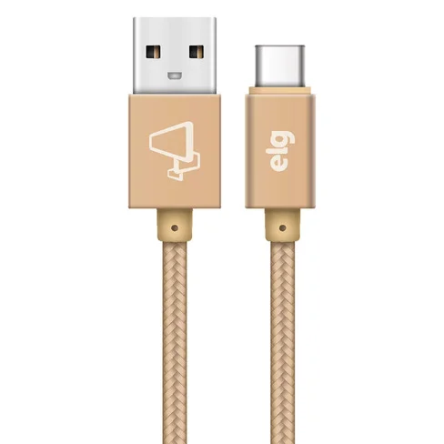 Cable de Nylon ELG USB a USB Tipo-C - 2 metros
