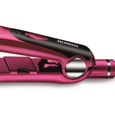 Planchita para Cabello Mondial Chrome Pink Line