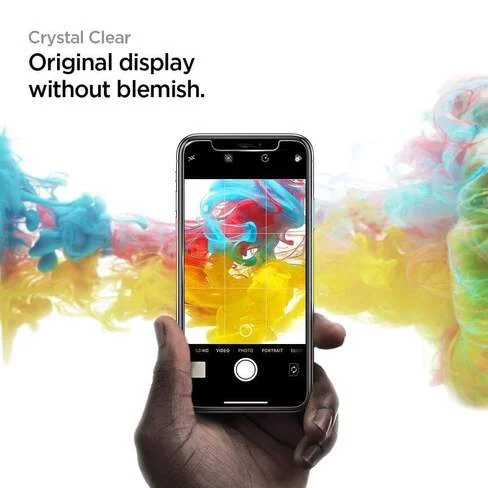Protector de pantalla Spigen para iPhone 11 y XR EZ FIT GLAS.tR SLIM