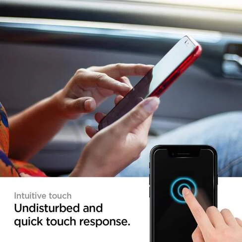Protector de pantalla Spigen para iPhone 11 y XR EZ FIT GLAS.tR SLIM