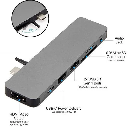 Adaptador Hyper+ Hub SOLO 7-en-1 USB-C