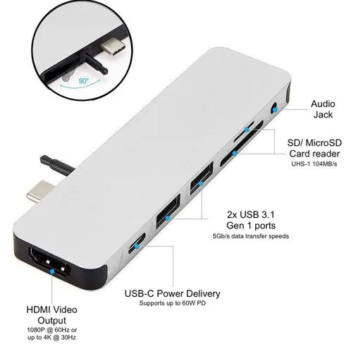 Adaptador Hyper+ Hub SOLO 7-en-1 USB-C