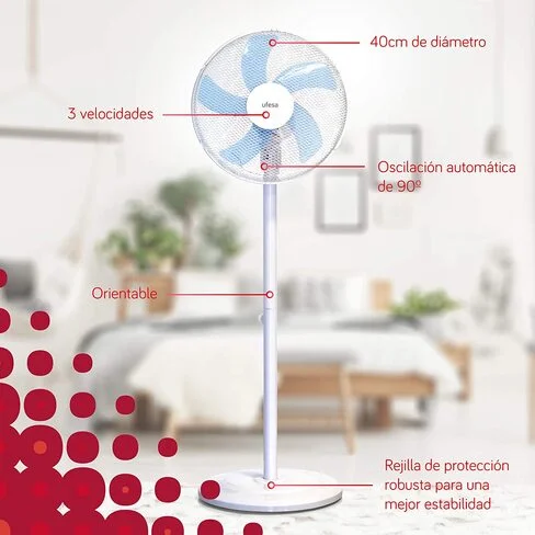 Ventilador de pie Ufesa 16" SF1400