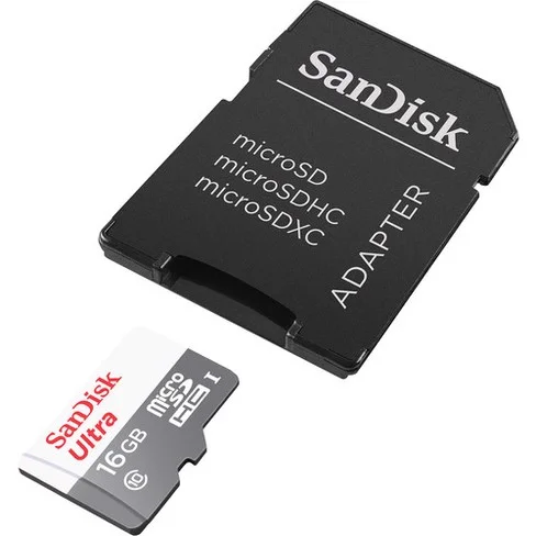 Tarjeta de memoria SanDisk Ultra UHS-I microSDHC de 16GB con adaptador SD