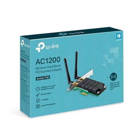 Adaptador WiFi PCI Express TP-link AC1200 WiFi Archer T4E Dual Band  300Mbp 867Mbps
