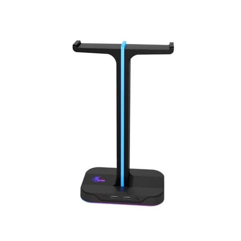SOPORTE P/AURICULAR GAMER XTECH XTH-690 YUREI RGB/2USB/NEGRO