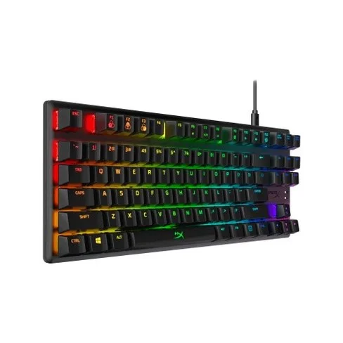 TECLADO GAMER USB HYPERX HX-KB7AQX-US ALLOY ORIGINS CORE MECANICO AQUA INGLES RGB