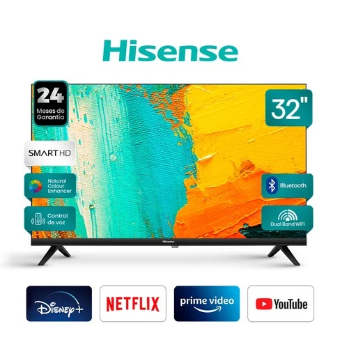 Televisor Hisense LED de 32" Smart TV HD con Wi-Fi/Bluetooth/Android 32A4H (2022)