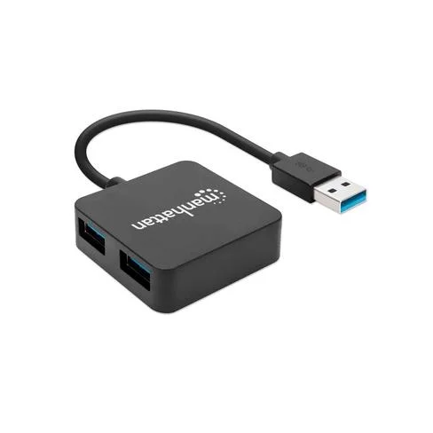 HUB USB 3.0 DE 4 PUERTOS MANHATTAN 162296 5 GBPS/NEGRO