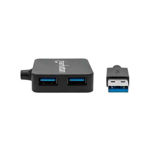 HUB USB 3.0 DE 4 PUERTOS MANHATTAN 162296 5 GBPS/NEGRO