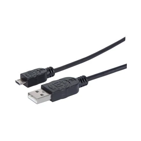 CABLE USB-A/MICRO-B 307161 1M A MACHO/ B MACHO 480 MBPS NEGRO BOLSA