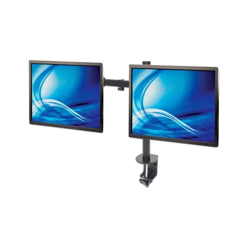SOPORTE PARA 2 MONITORES MANHATTAN 461528 13" A 32" 8KG INCL 45°/GIRO 180° NEGRO