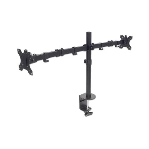 SOPORTE PARA 2 MONITORES MANHATTAN 461528 13" A 32" 8KG INCL 45°/GIRO 180° NEGRO