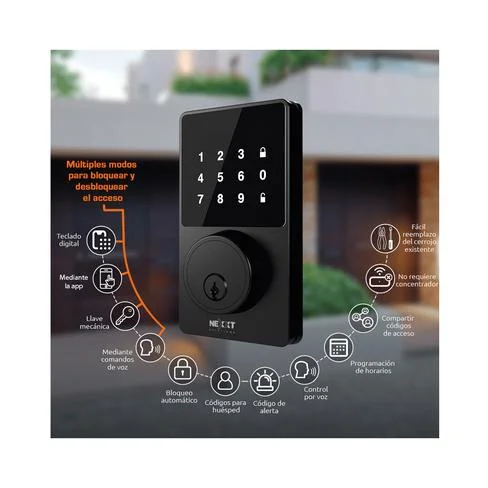 CERRADURA INTELIGENTE PARA PUERTA IOT NEXXT SMART WIFI NHS-D100