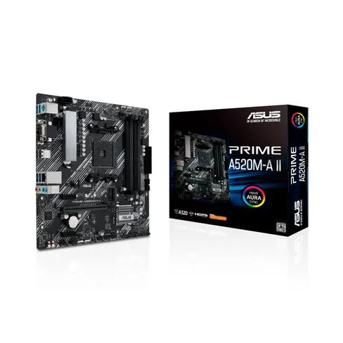 PLACA MADRE ASUS AM4 PRIME A520M-A II V/S/R/HDMI/DP/M2/DDR4/MATX