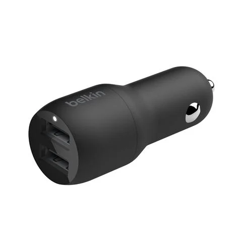 Cargador Vehicular Belkin de 2 salidas USB + Cabo Lightning CCD001BT1MBK