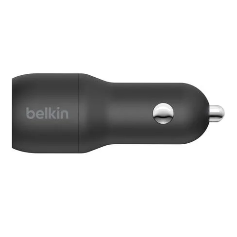 Cargador Vehicular Belkin de 2 salidas USB + Cabo Lightning CCD001BT1MBK