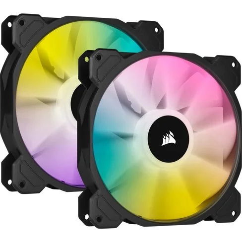 Kit de dos ventiladores con Lighting Node Core Corsair PWM de 140 mm iCUE SP140 RGB ELITE Performance