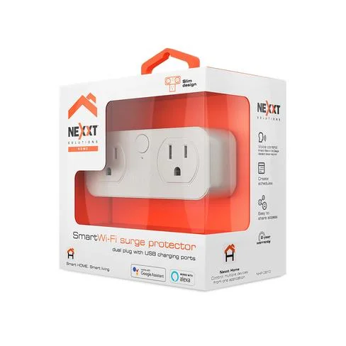 ENCHUFE NEXXT IOT  NHP-D610 2 TOMA + 2 USB BLANCO