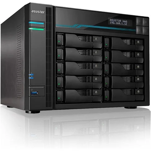 ALMACENAMIENTO NAS ASUSTOR AS6510T QC2.1/10BAY/8GB/2 M.2/2-GBLAN/2USB3.2