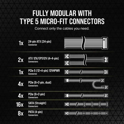 Fuente de alimentacion Corsair RM1200x SHIFT 80 PLUS Gold Fully Modular ATX CP-9020254-NA
