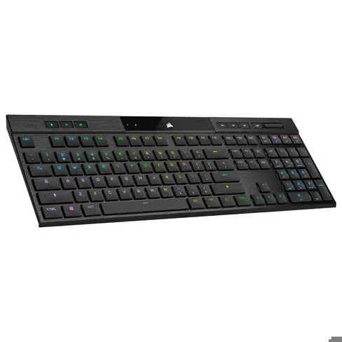 Teclado mecanico Corsair para juegos RGB ultradelgado K100 AIR WIRELESS con teclas CHERRY MX Ultra Low Profile CH-913A01U-NA
