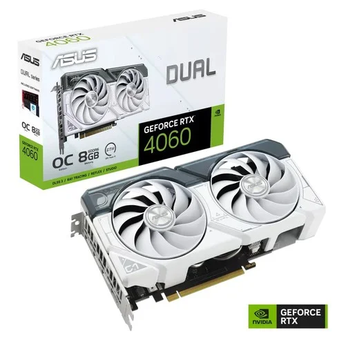Tarjeta grafica ASUS Dual GeForce RTX 4060 White OC Edition 8GB GDDR6