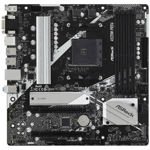Placa madre AsRock AM4 A520M PRO4 DDR4 HDMI VGA DP USB-C LAN USB