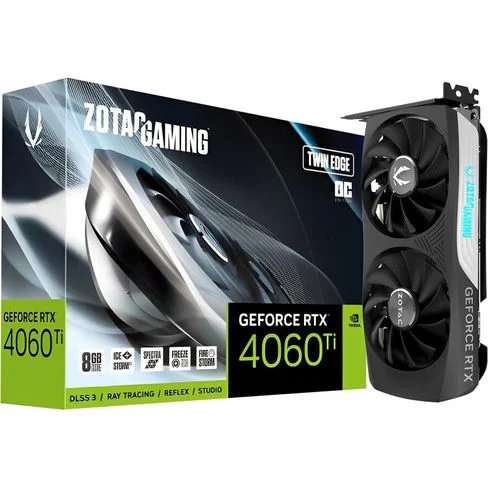 Tarjeta grafica Zotac GeForce RTX 4060 Ti Twin Edge OC Edition 8 GB GDDR6 ZT-D40610H-10M