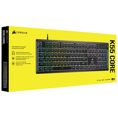Teclado Gamer Corsair K55 Core USB RGB Ingles CH-9226C65-NA