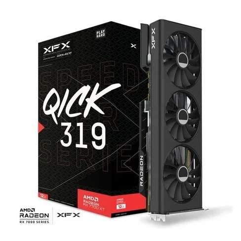 Placa de Vídeo XFX Speedster QICK 319 Black 12GB Radeon RX7700 XT GDDR6 RX-77TQICKB9
