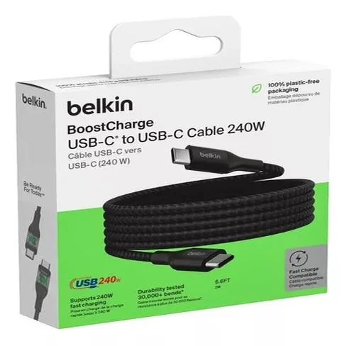 Cable Belkin USB-C to USB-C Cable 240W CAB015BT2M